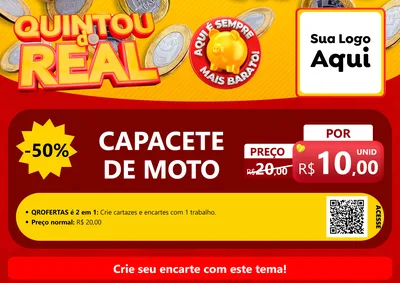 Modelo de Cartaz para Cartaz A4 Horizontal com o tema Quintou do Real para Moto peças