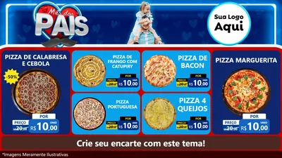Modelo de TV para TV Horizontal com o tema Mês Dos Pais para Pizzaria