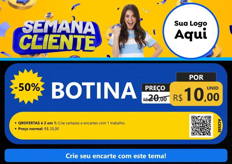 Modelo de Cartaz para Cartaz A4 Horizontal com o tema Semana do Cliente para Agropecuária