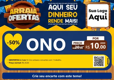 Modelo de Cartaz para Cartaz A4 Horizontal com o tema Arraiá de Ofertas - Junina para Óticas