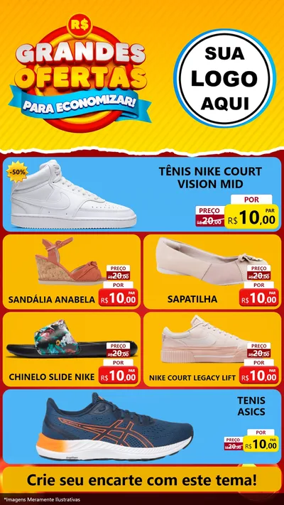 Modelo de TV para TV Vertical com o tema Grandes Ofertas Para Economizar! para Calçados