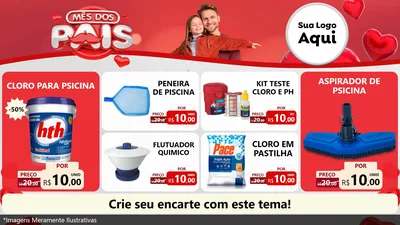 Modelo de TV para TV Horizontal com o tema Mês dos Pais para Produtos para Piscina