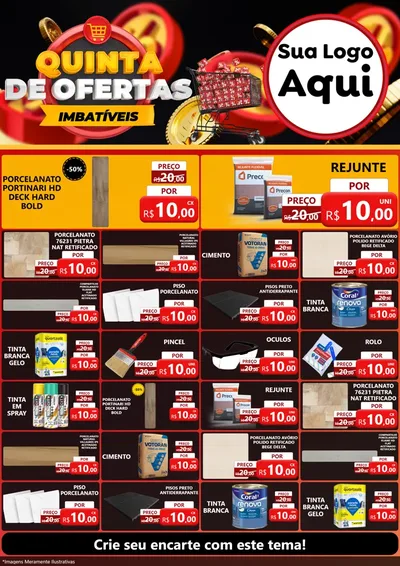 Modelo de Encarte para Encarte A4 Vertical com o tema Quinta de Ofertas Imbatíveis para Pisos e revestimentos