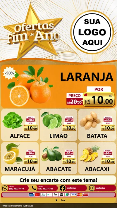 Modelo de Rede Social para Stories com o tema Ofertas Fim de Ano para Hortifrúti