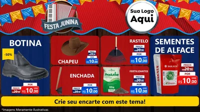 Modelo de TV para TV Horizontal com o tema Festa Junina para Agropecuária