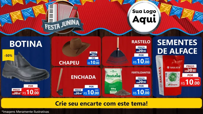 Modelo de TV para TV Horizontal com o tema Festa Junina para Agropecuária