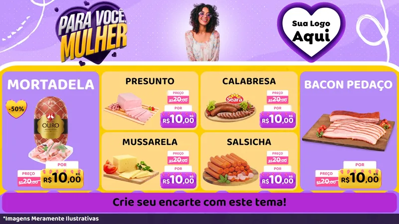 Modelo de TV para TV Horizontal com o tema Para Você, Mulher para Frios e Laticínios