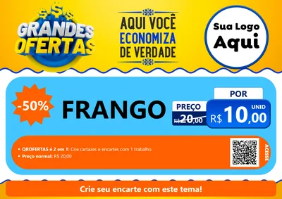 Modelo de Cartaz para Cartaz A4 Horizontal com o tema Grandes Ofertas para Assados