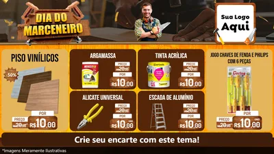 Modelo de TV para TV Horizontal com o tema Dia do Marceneiro para Material para Construção