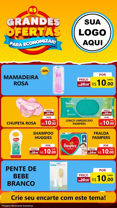 Modelo de TV para TV Vertical com o tema Grandes Ofertas Para Economizar! para Bebês