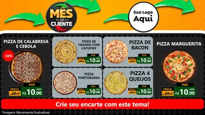 Modelo de TV para TV Horizontal com o tema Mês do Cliente para Pizzaria
