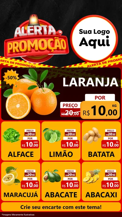 Modelo de Rede Social para Stories com o tema Alerta de Promoção para Hortifrúti