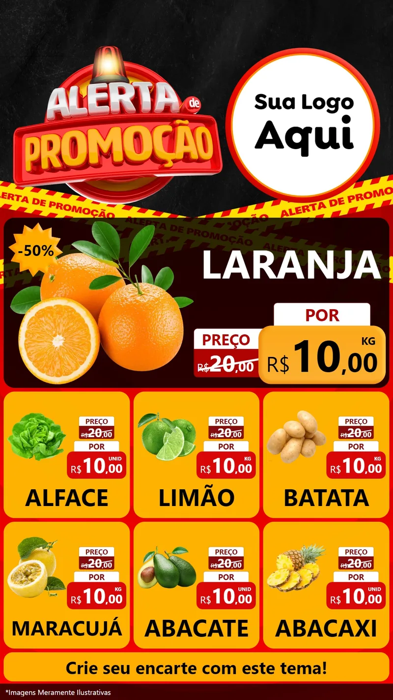 Modelo de Rede Social para Stories com o tema Alerta de Promoção para Hortifrúti