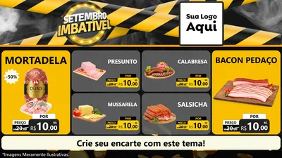 Modelo de TV para TV Horizontal com o tema Setembro Imbatível para Frios e Laticínios