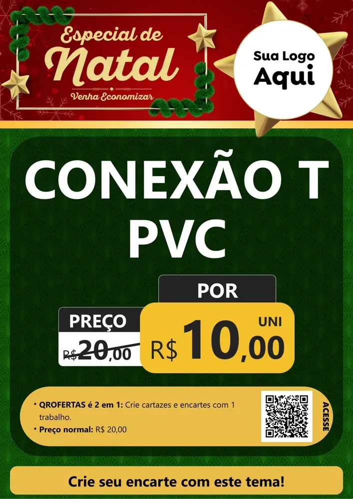 Modelo de Cartaz para Cartaz A4 Vertical com o tema Especial de Natal para Tubos e conexões
