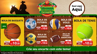 Modelo de TV para TV Horizontal com o tema Especial Semana Farroupilha para Artigos Esportivos