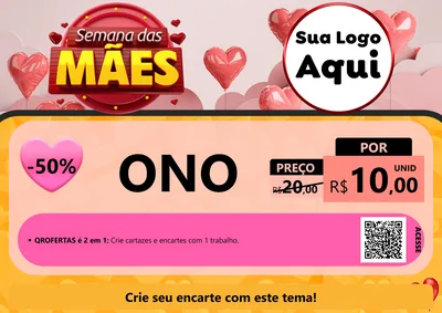 Modelo de Cartaz para Cartaz A4 Horizontal com o tema Semana das Mães para Óticas