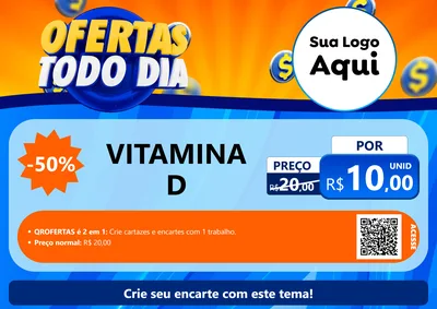 Modelo de Cartaz para Cartaz A4 Horizontal com o tema Ofertas Todo Dia para Farmácia