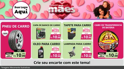 Modelo de TV para TV Horizontal com o tema Dia das Mães para Auto peças