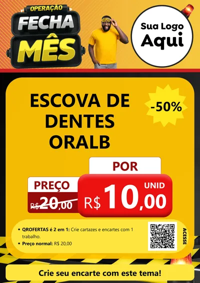 Modelo de Cartaz para Cartaz A4 Vertical com o tema Operação Fecha Mês para Higiene Pessoal