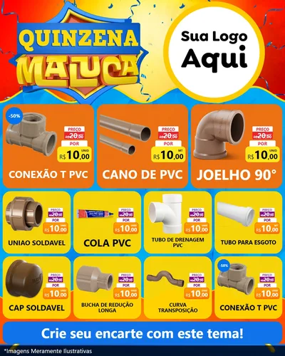 Modelo de Rede Social para Feed Instagram com o tema Quinzena Maluca para Tubos e conexões