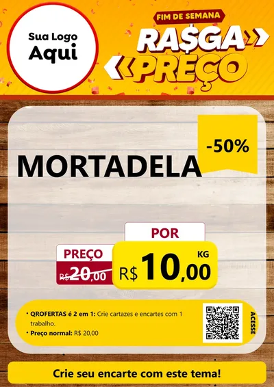 Modelo de Cartaz para Cartaz A4 Vertical com o tema Fim de Semana Rasga Preços para Frios e Laticínios