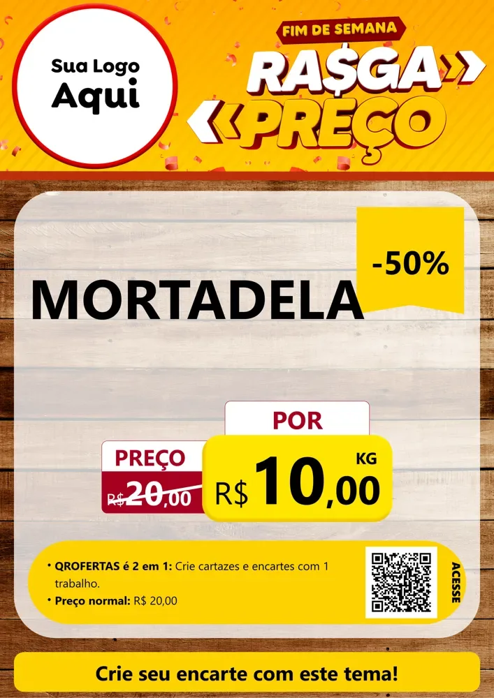 Modelo de Cartaz para Cartaz A4 Vertical com o tema Fim de Semana Rasga Preços para Frios e Laticínios