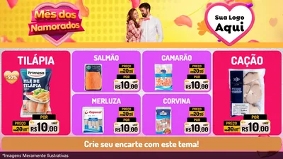 Modelo de TV para TV Horizontal com o tema Mês dos Namorados para Peixaria