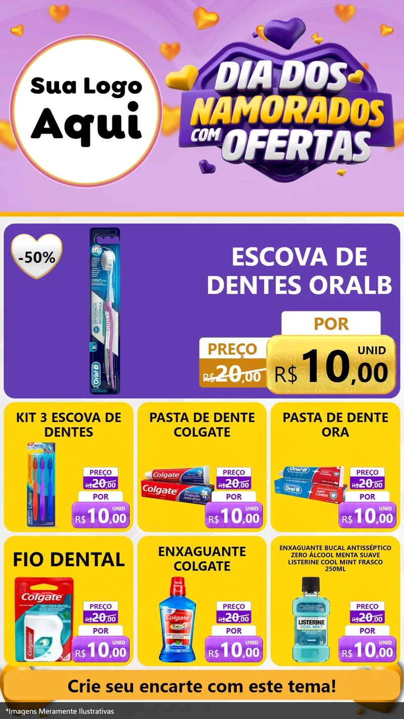 Modelo de Rede Social para Stories com o tema Dia Dos Namorados Com Ofertas para Higiene Pessoal