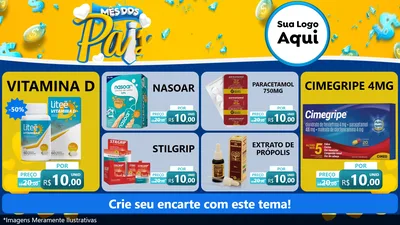 Modelo de TV para TV Horizontal com o tema Mês dos Pais para Farmácia