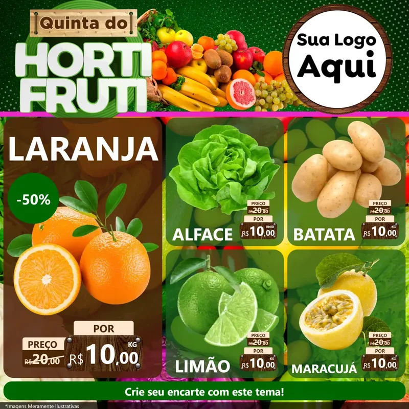 Modelo de Rede Social para Feed Facebook com o tema Quinta do Hortifrúti para Hortifrúti