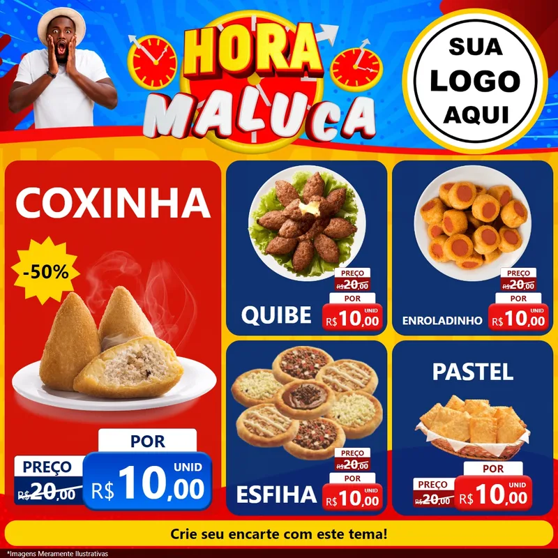 Modelo de Rede Social para Feed Facebook com o tema Hora Maluca para Salgadaria