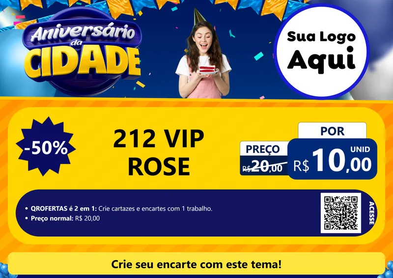 Modelo de Cartaz para Cartaz A4 Horizontal com o tema Aniversário da Cidade para Perfumes