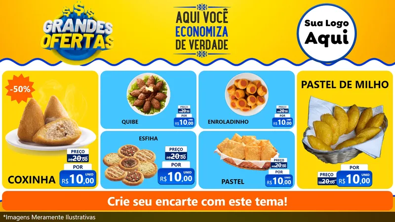 Modelo de TV para TV Horizontal com o tema Grandes Ofertas para Salgadaria