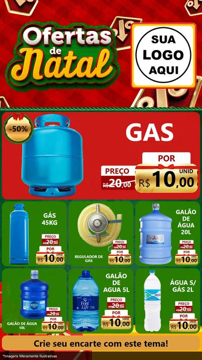 Modelo de Rede Social para Stories com o tema Ofertas de Natal para Água e gás