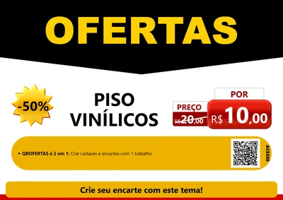 Modelo de Cartaz para Cartaz A4 Horizontal com o tema Ofertas Preto e Vermelho Cartaz para Material para Construção