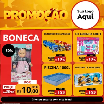 Modelo de Rede Social para Feed Facebook com o tema Promoção para Brinquedos
