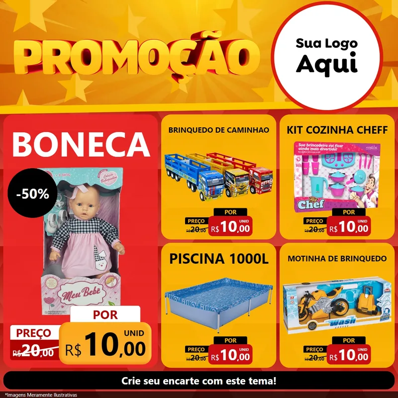 Modelo de Rede Social para Feed Facebook com o tema Promoção para Brinquedos