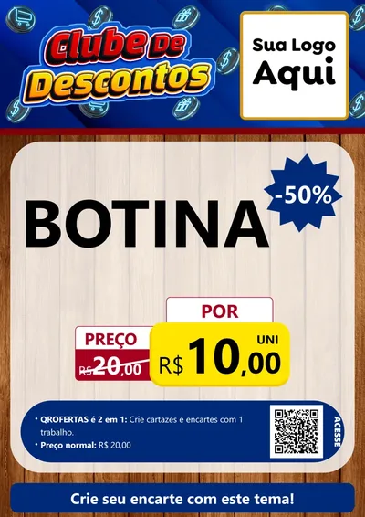 Modelo de Cartaz para Cartaz A4 Vertical com o tema Clube de Descontos para Agropecuária