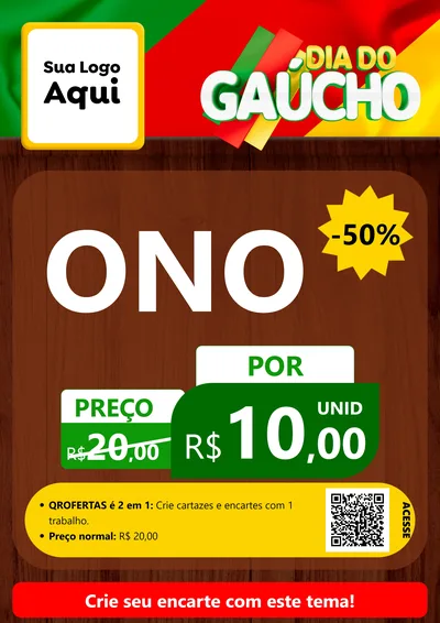 Modelo de Cartaz para Cartaz A4 Vertical com o tema Dia do Gaúcho para Óticas