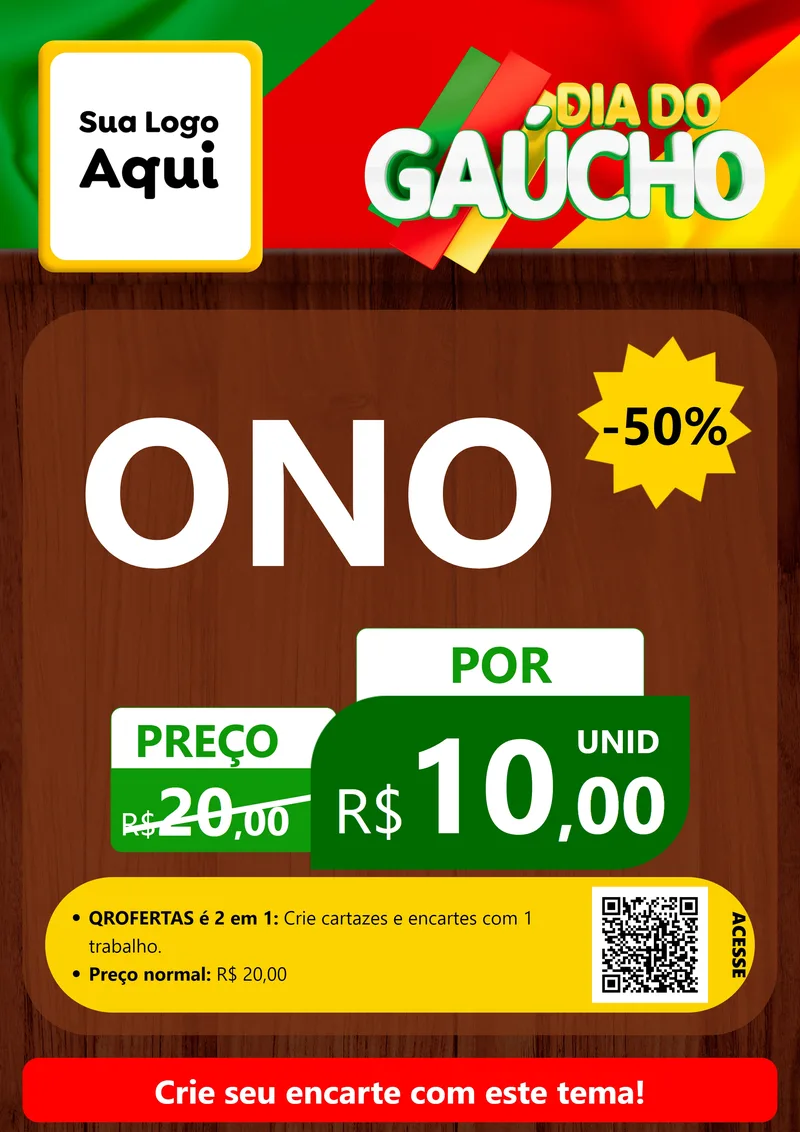Modelo de Cartaz para Cartaz A4 Vertical com o tema Dia do Gaúcho para Óticas