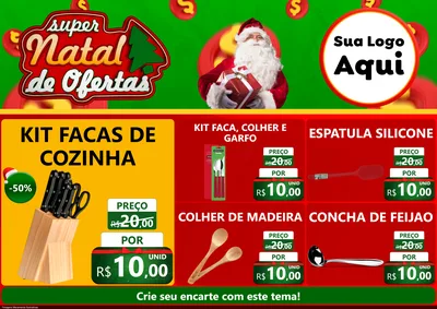 Modelo de Encarte para Encarte A4 Horizontal com o tema Super Natal de Ofertas para Utilidades Domésticas