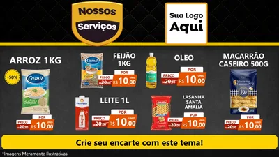 Modelo de TV para TV Horizontal com o tema Nossos Serviços para Supermercado