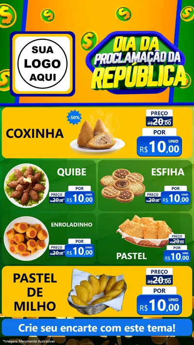 Modelo de TV para TV Vertical com o tema Dia Da Proclamação da República para Salgadaria