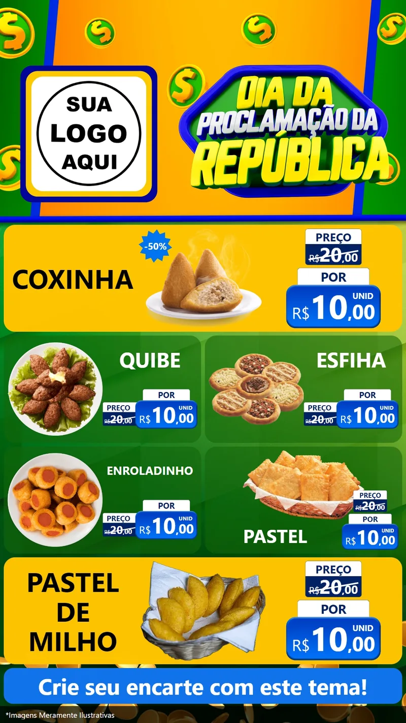 Modelo de TV para TV Vertical com o tema Dia Da Proclamação da República para Salgadaria