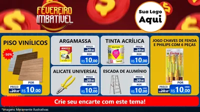 Modelo de TV para TV Horizontal com o tema Fevereiro Imbatível para Material para Construção