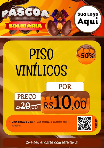 Modelo de Cartaz para Cartaz A4 Vertical com o tema Páscoa Solidária para Material para Construção
