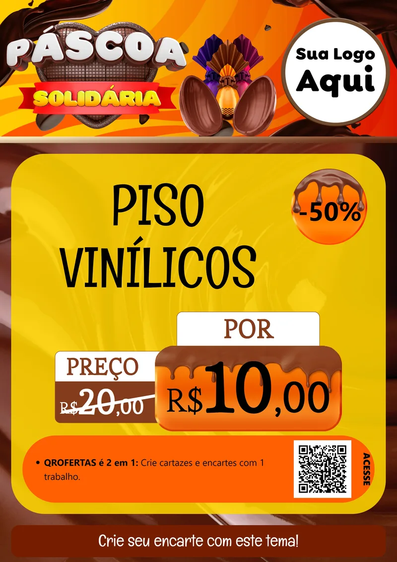 Modelo de Cartaz para Cartaz A4 Vertical com o tema Páscoa Solidária para Material para Construção