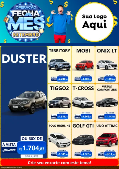 Modelo de Encarte para Encarte A4 Vertical com o tema Operação Fecha Mês Setembro para Concessionaria de Carros