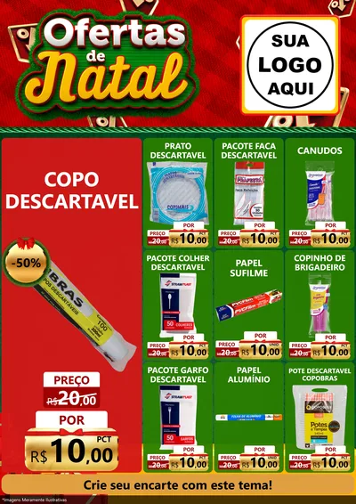 Modelo de Encarte para Encarte A4 Vertical com o tema Ofertas de Natal para Embalagens